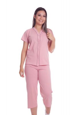 Pijama Fleece com Touca e Zíper Stars Rosê - Plus size - Algodão Doce Ateliê